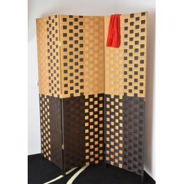 Paraván hnědý se světlým vzorem Rozměry (cm): 150x2, v. 180