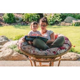 Ratanové křeslo - papasan Rozměry (cm): průměr: 114, v. 65 cm