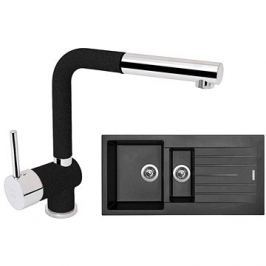SINKS PERFECTO 1000.1 Metalblack + MIX 3 P - 30 Granblack