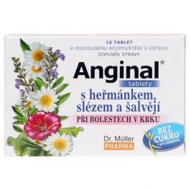 Anginal tablety s heřmánkem + slézem tbl. 16