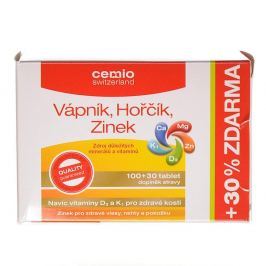 Cemio Vápník, hořčík, zinek + D3 a K1 100 + 30 tablet zdarma