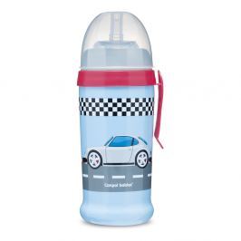 CANPOL BABIES Láhev sportovní s nevylévací slámkou AUTA tm.modrá 350ml