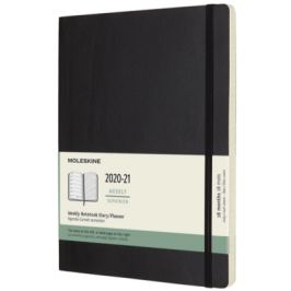 Moleskine: Plánovací zápisník 2020-2021 měkký černý XL