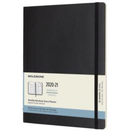 Moleskine: Měsíční diář 2020-2021 měkký černý XL