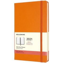 Diář Moleskine 2021 denní tvrdý oranžový L