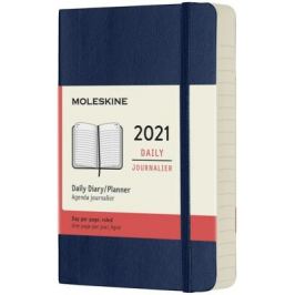 Diář Moleskine 2021 denní měkký modrý S