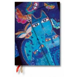 Paperblanks Diář - Blue Cats & Butterflies / midi