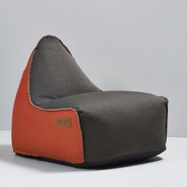 SACKit Křeslo RETROit Canvas tmavě hnědá/oranžová