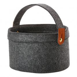 ZONE Úložný košík s uchem velký dark grey CRAFT